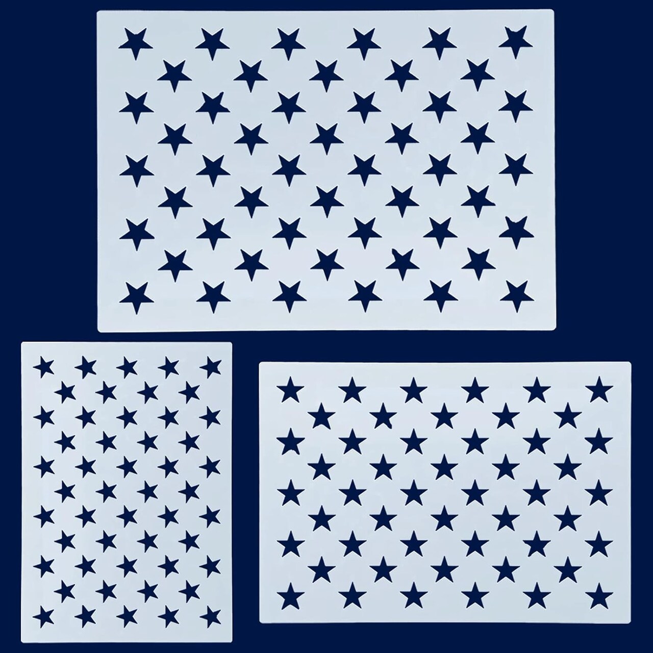 Jumbo American Flag 50 Star Stencil Template (24.5'' x 17.5'', 3 Sizes)